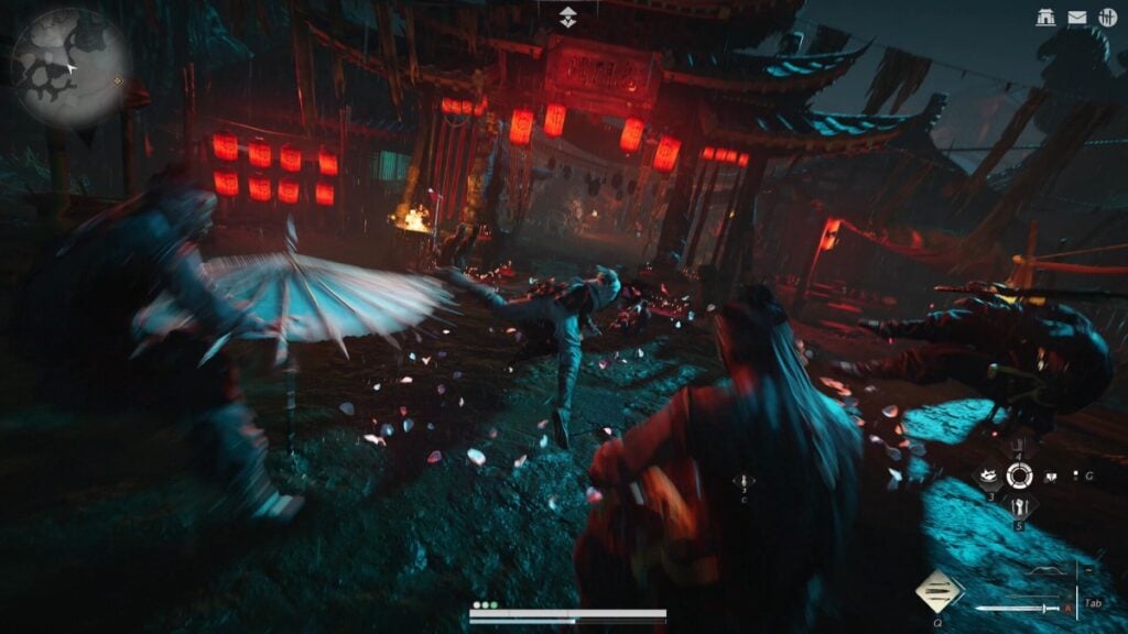 a combat sequence in Where Winds Meet