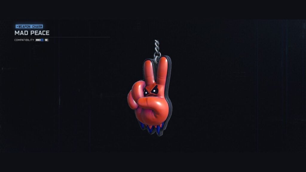 Preview of Mad Peace weapon charm in Black Ops 7