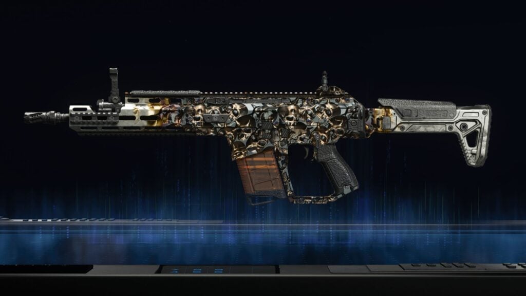Screenshot of the Reverence animated camo in Black Ops 7