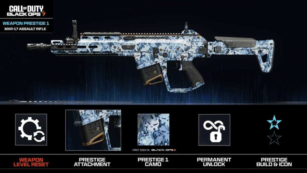 Recompensas de Weapon Prestige 1 en Black Ops 7