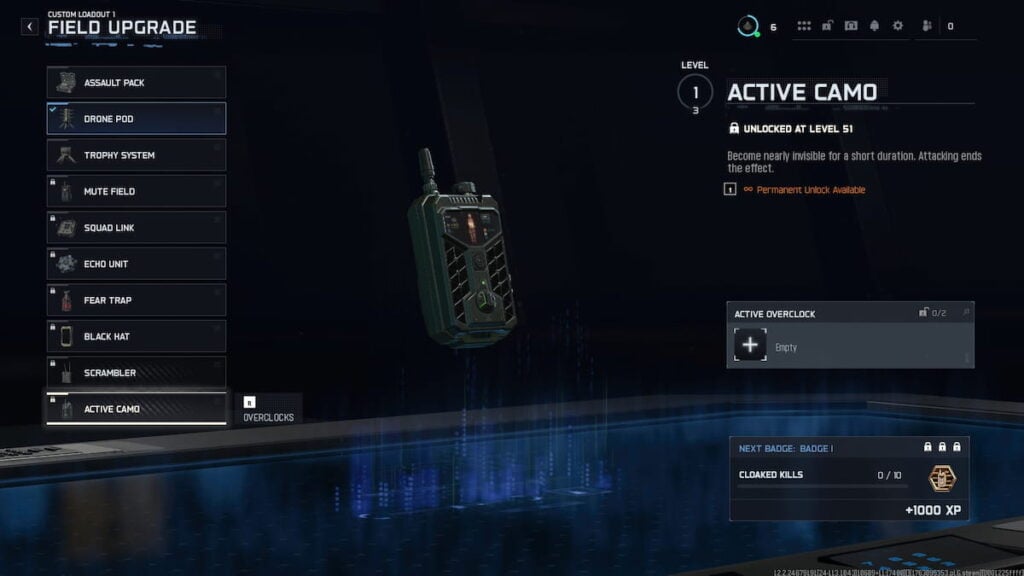 Actualización del campo de camuflaje activo en BO7