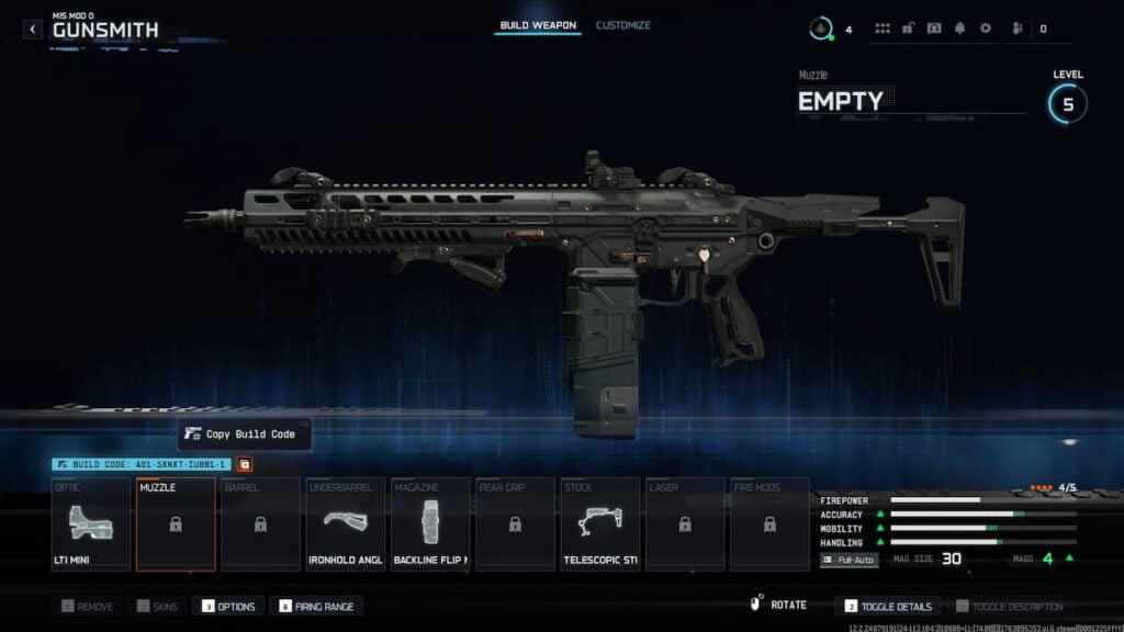 Código de construcción de armas de Black Ops 7