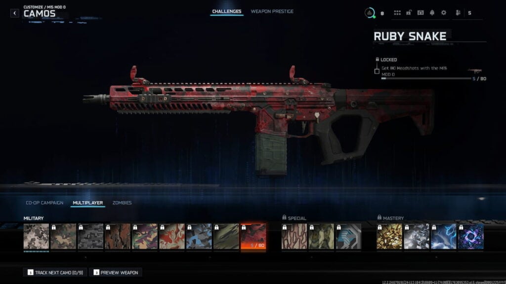 Camuflaje Ruby Snake en Black Ops 7