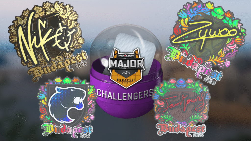 The sticker types of the Budapest Major 2025