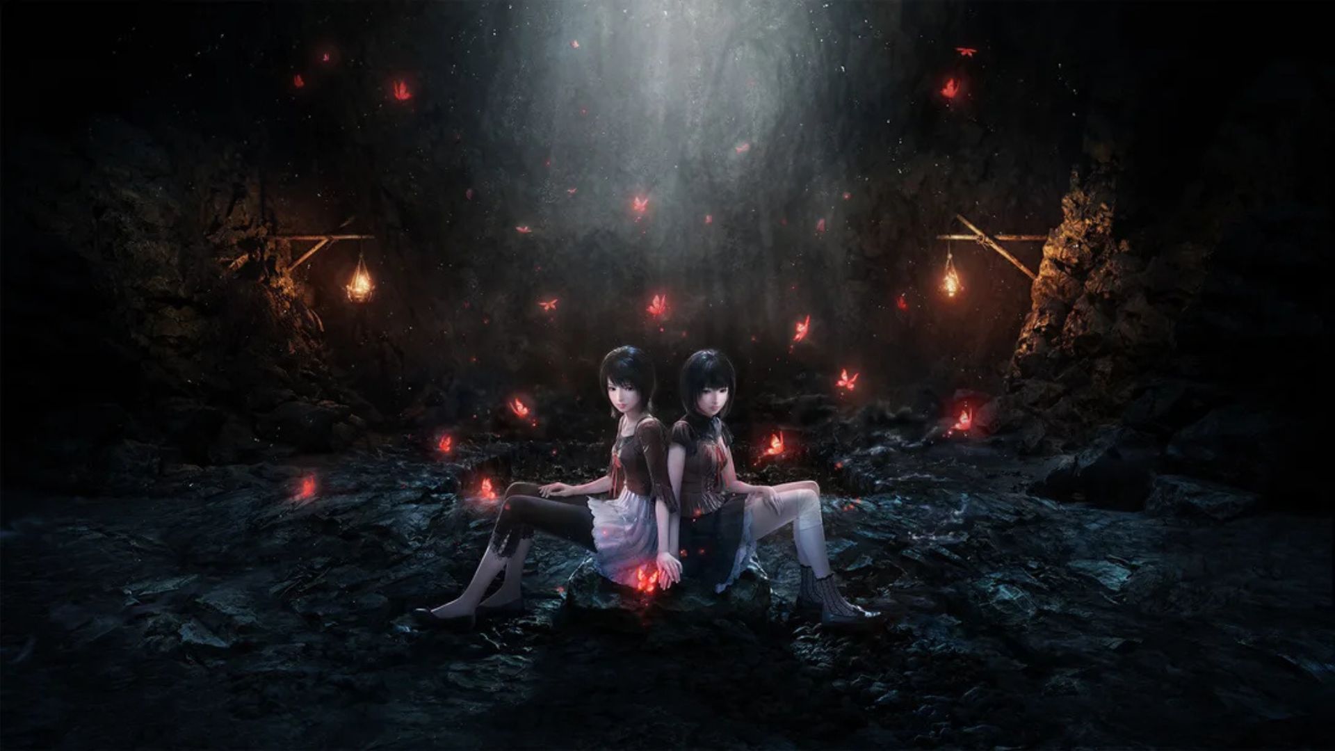fatal frame 2 remake key art featuring Amakura twins