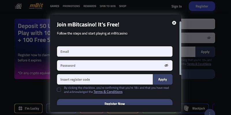 mBit Casino Sign Up
