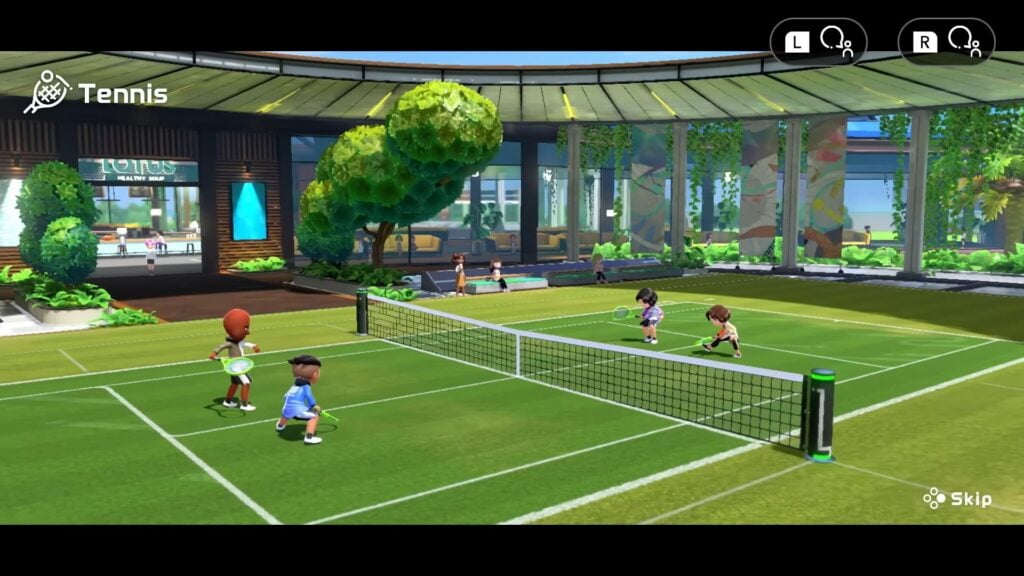 Tennis match in Switch Sports