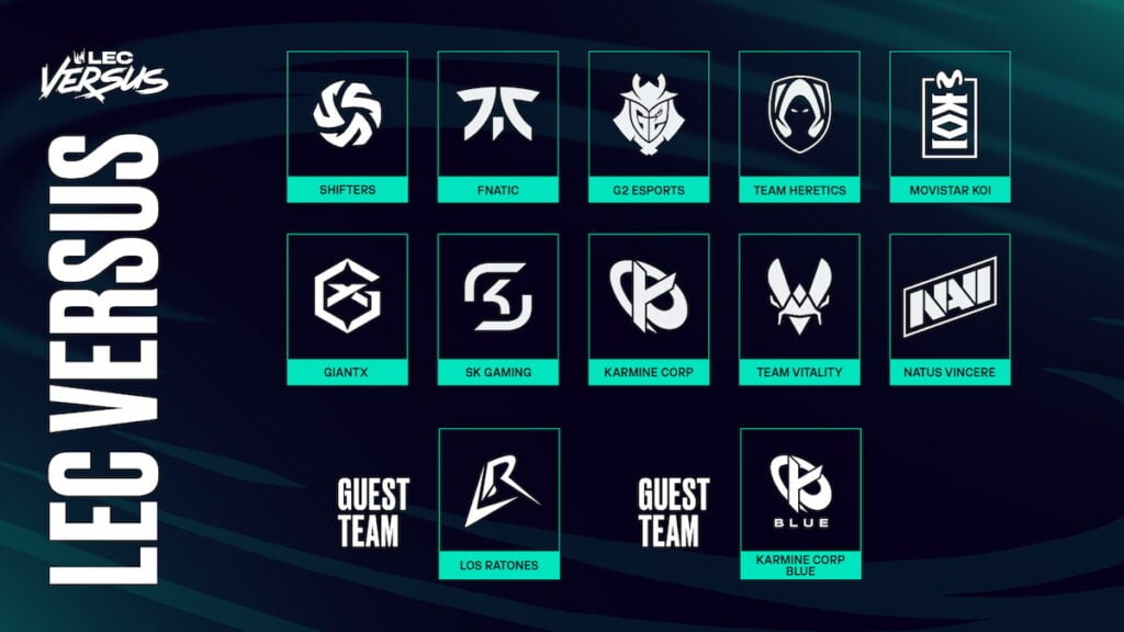 Picture showing LEC Versus 2026 teams.