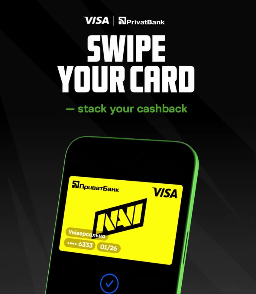 the PrivatBank x Visa x NAVI card displayed on app