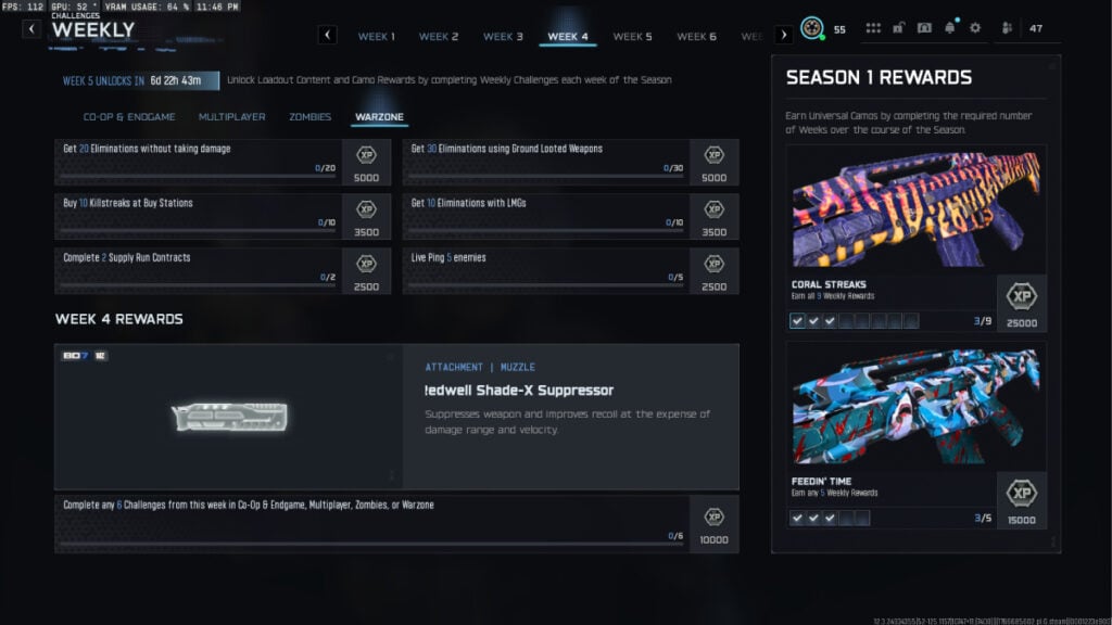 Week 4 Warzone challenges in BO7 Season 1