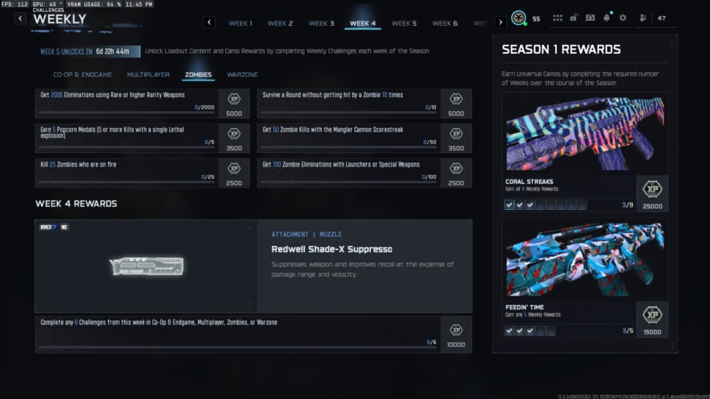 Week 4 zombies challenges in BO7 Season 1