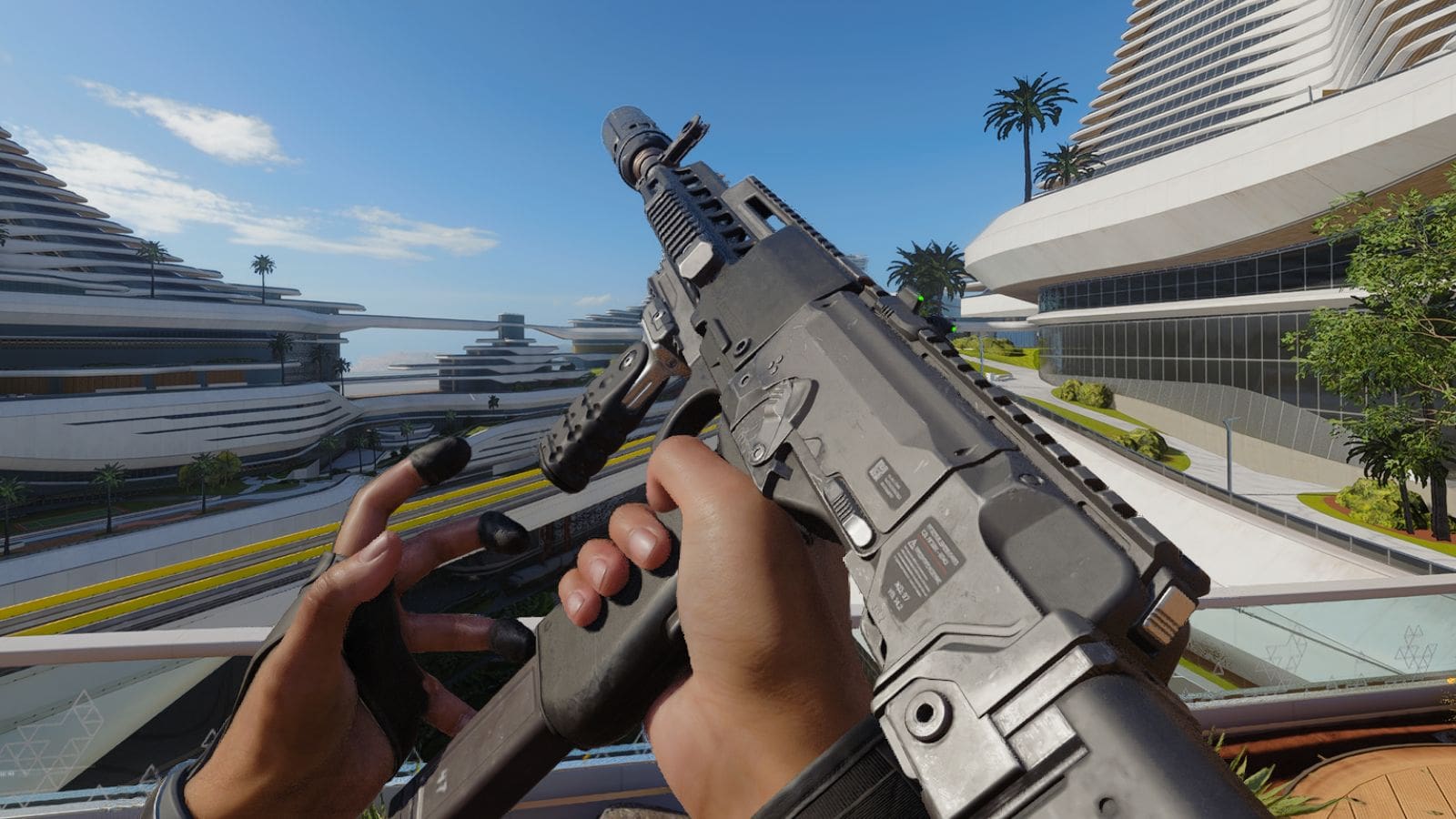 Inspecting Kogot-7 SMG on Utopia map in Black Ops 7