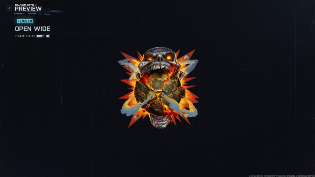 Open Wide emblem in Black Ops 7