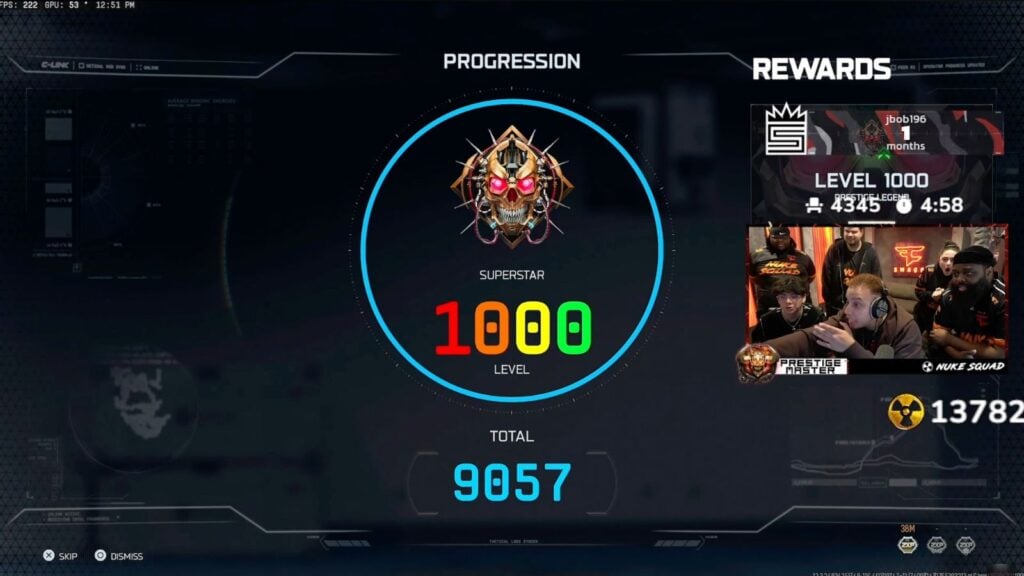 FaZe Swagg hitting Level 1,000 in Black Ops 7 and Warzone