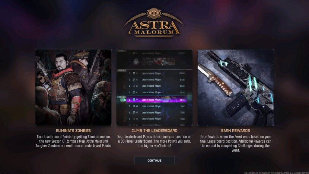 Black Ops 7 Zombies Astra Malorum Leaderboard Event mechanics
