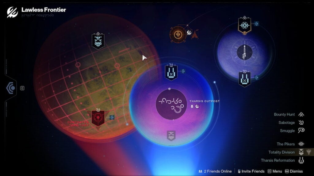 Destiny 2 Lawless Frontier holomap