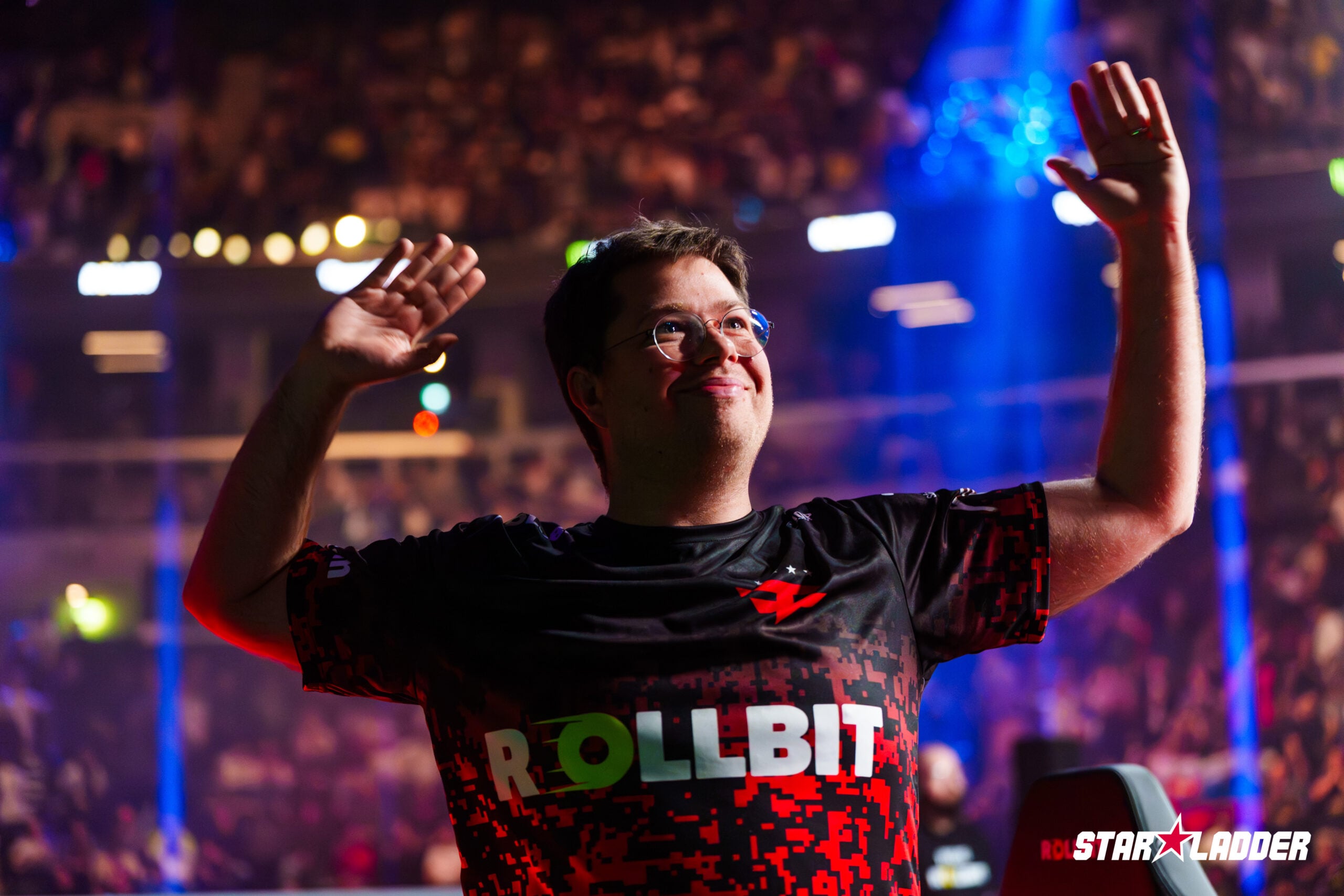 Karrigan cheers after making the Grand Finals at tthe StarLadder Budapest Major 2025