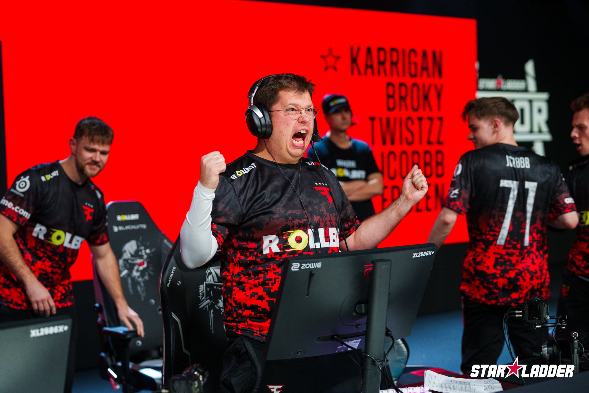 Karrigan cheers after an important win