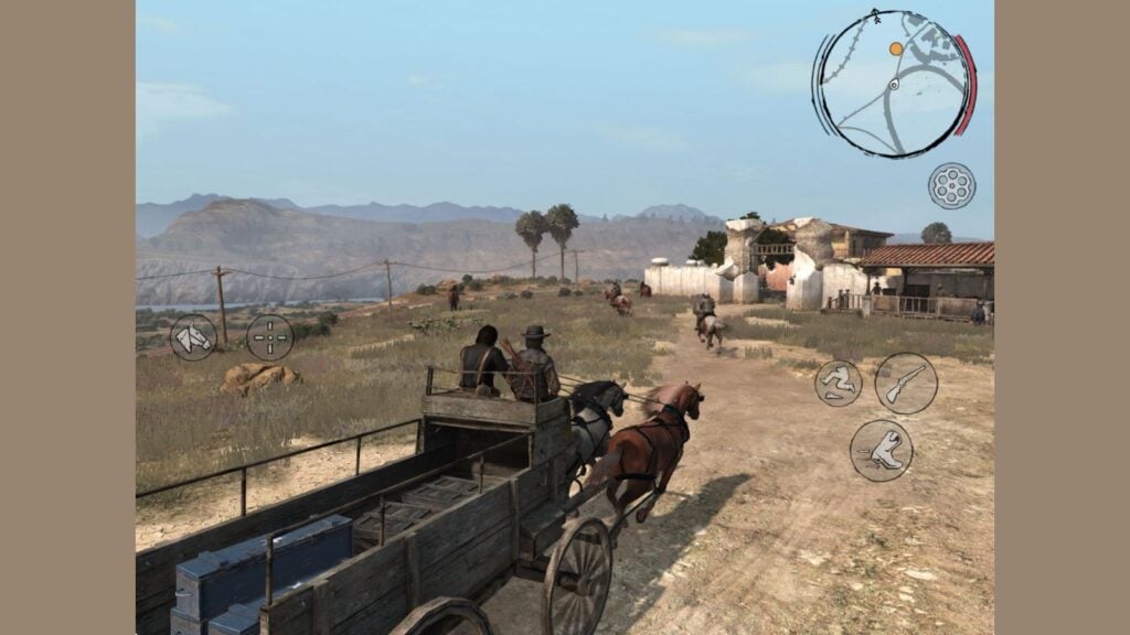 Vehicle powered by horses in Red Dead Redemption mobile game on Netflix