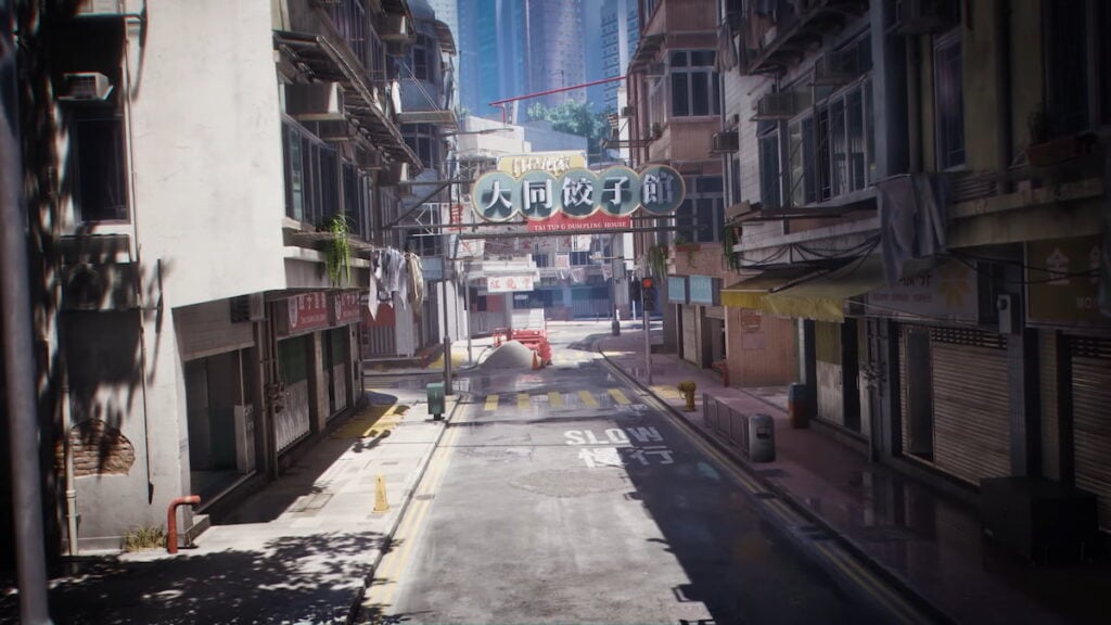 Fangwei City map in THE FINALS featuring a narrow urban street