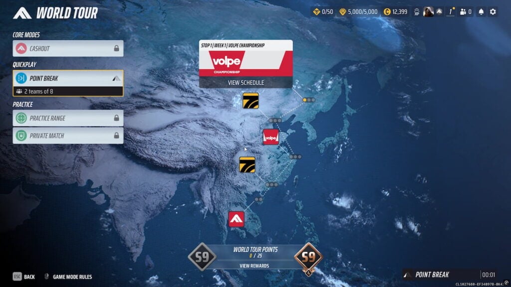 THE FINALS World Tour map