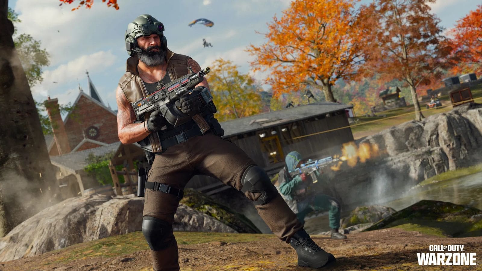 Operator firing an SMG on Hollow's Haven in Call of Duty: Warzone