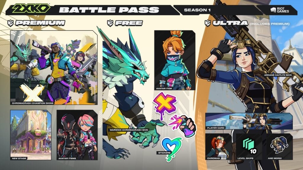 2XKO Season 1 Battle Pass tiers