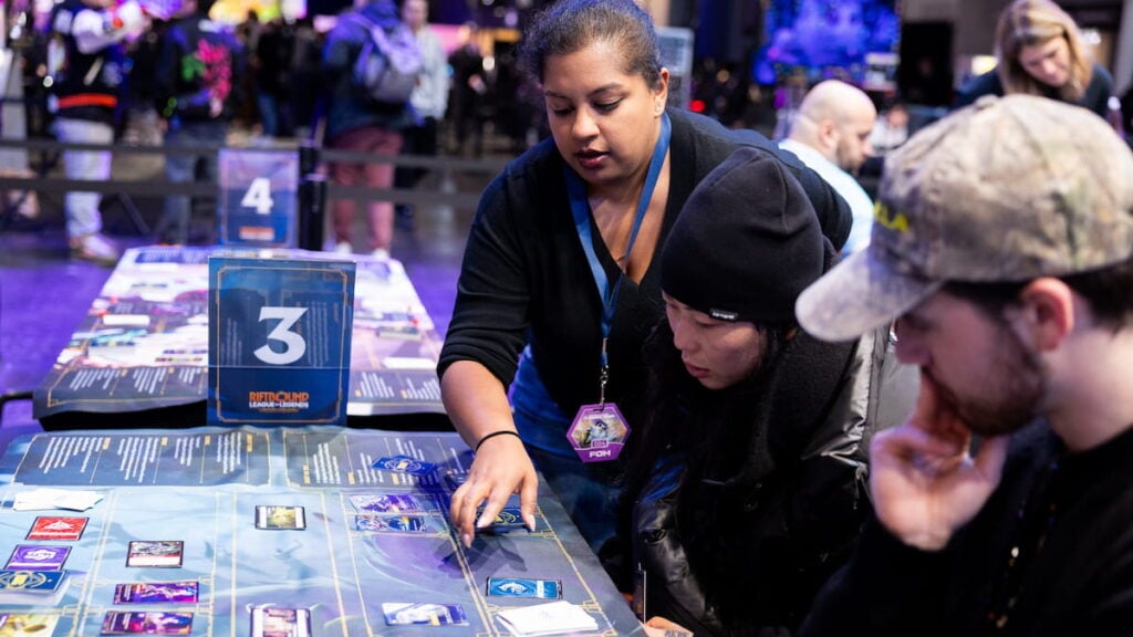 Attendees participate in activites at TFT Paris Open 2025 at the Paris Expo Porte de Versailles in Paris on December 12, 2025.