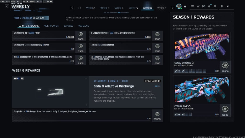 Week 6 co-op endgame challenges in BO7 Season 1