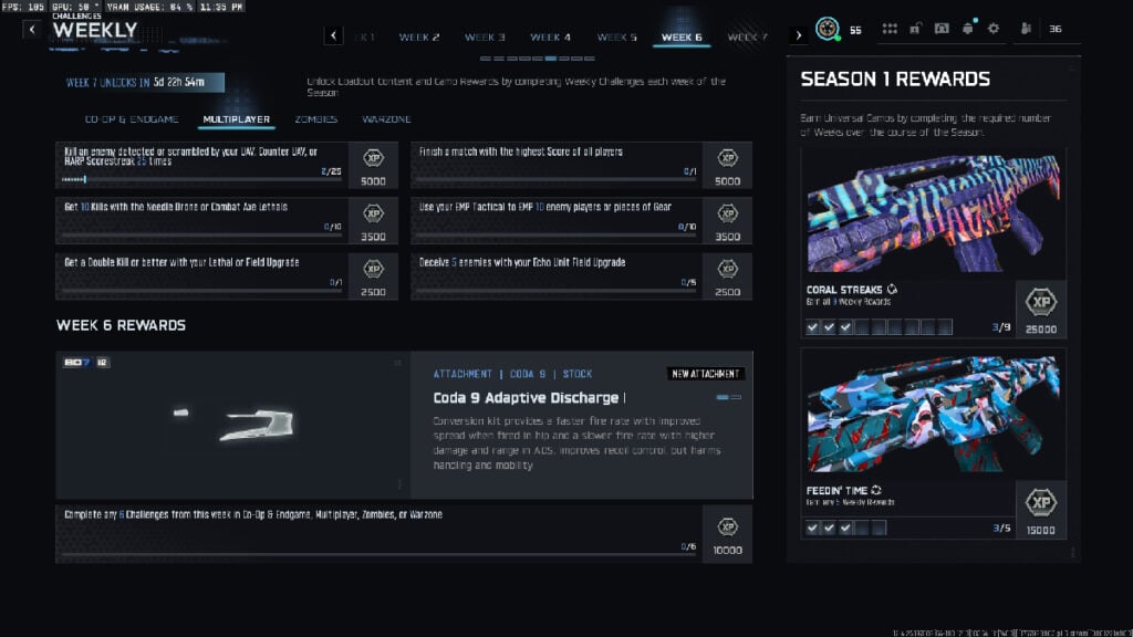 Week 6 multiplayer challenges in BO7 Season 1