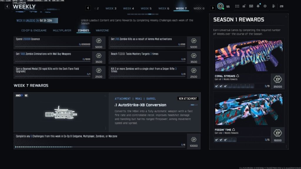 Week 7 BO7 Zombies challenges