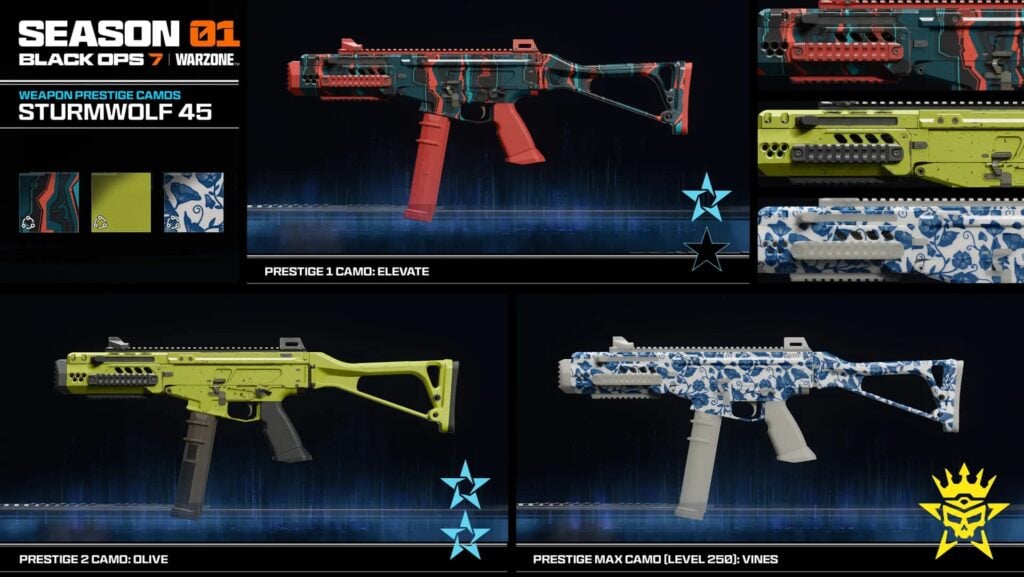 Sturmwolf 45 Prestige Camos in Black Ops 7 and Warzone
