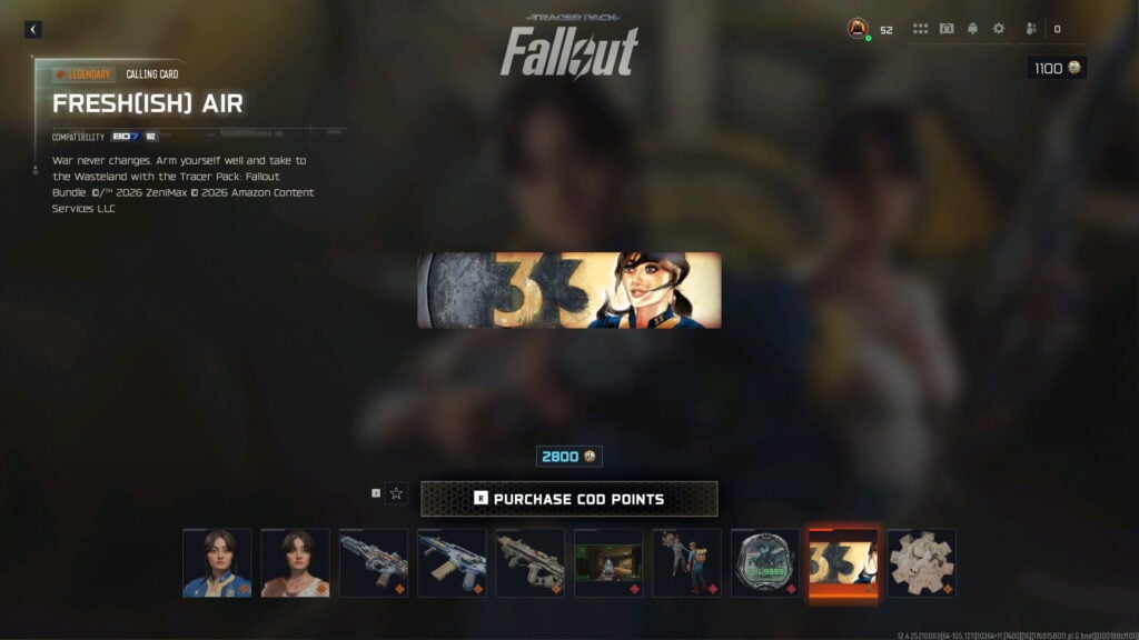 Fresh(ish) Air calling card from Fallout Bundle in Black Ops 7 and Warzone