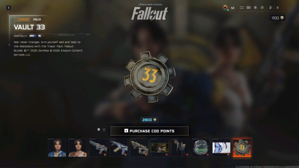 Vault 33 emblem from Fallout Bundle in Black Ops 7 and Warzone