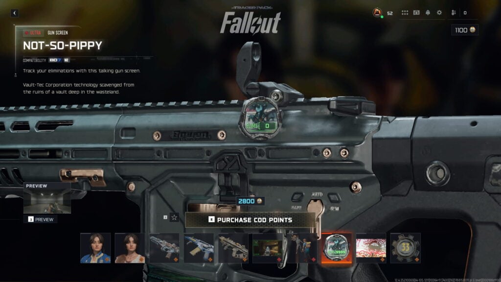 Not-So-Pippy gun screen from Fallout Bundle in Black Ops 7 and Warzone