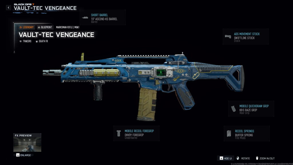 M8A1 Vault-Tec Vengeance blueprint from Fallout Bundle in Black Ops 7 and Warzone