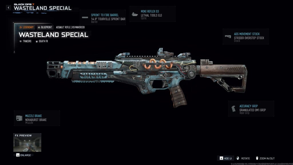 X9 Maverick Wasteland Special blueprint from Fallout Bundle in Black Ops 7 and Warzone