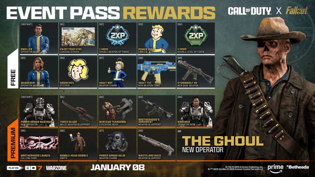 Call of Duty Fallout Event Pass rewards