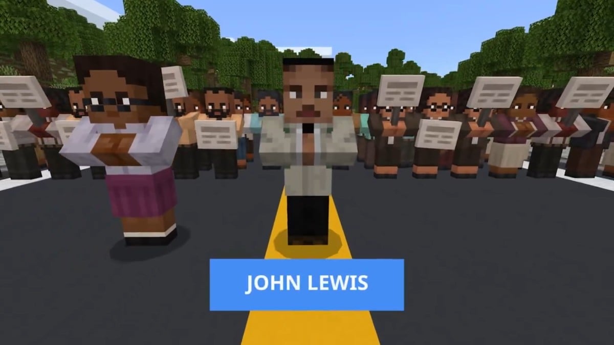 John Lewis in Minecraft Good Trouble DLC