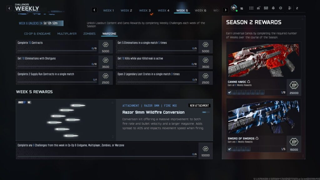 Warzone Season 2 Week 5 challenges
