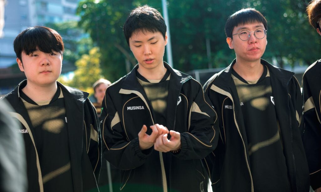 Canyon, Chovy and Ruler of Gen.G arrive to compete at First Stand Tournament Knockout Stage on March 21, 2026 at the Riot Games Arena in São Paulo, Brazil.