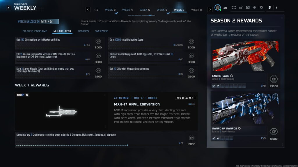 Black Ops 7 Multiplayer Season 2 Week 7 challenges