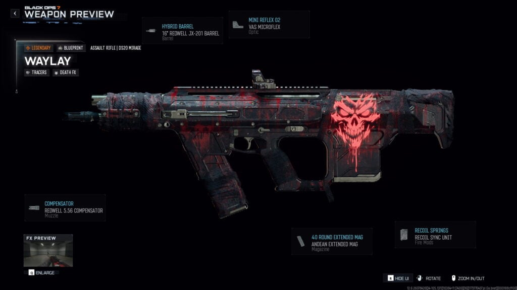 Waylay DS20 Mirage blueprint reward from Counter Skies Event Pass in Black Ops 7 and Warzone