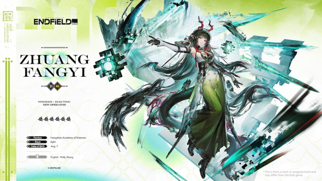 Zhuang Fangyi character art in Endfield